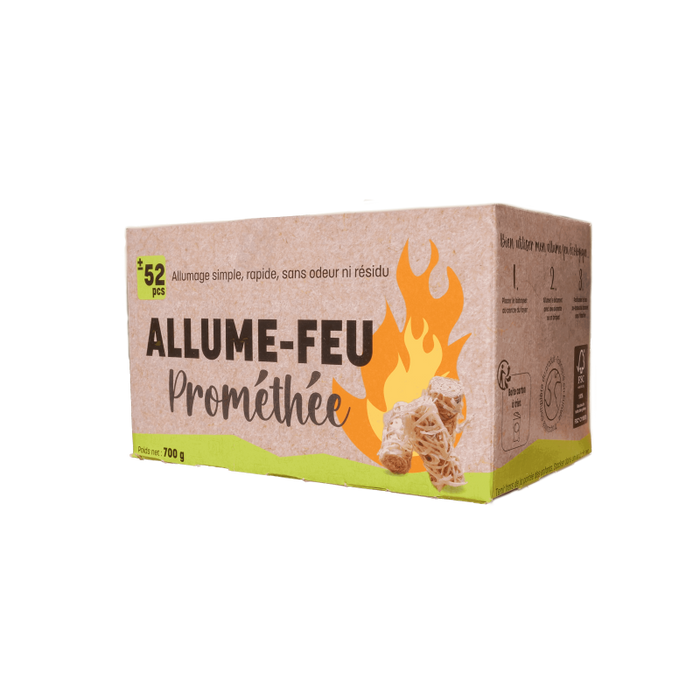 Allume-feu 100% naturel en laine de bois (50 pcs)